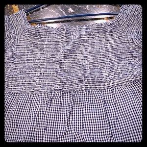 Rayon off the shoulder smocked top.